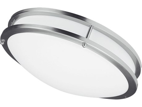 Dainolite Cfled 1-Light Satin Chrome White Round Flush Mount
