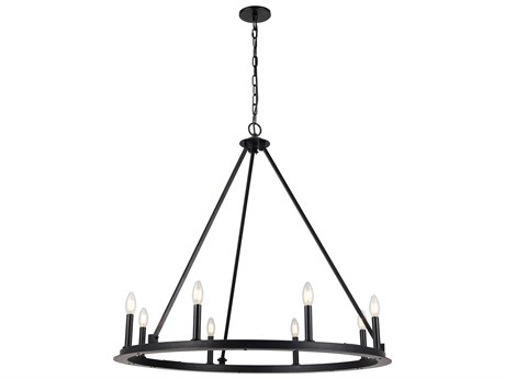 Dainolite Colby 8-Light Matte Black Candelabra Chandelier