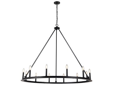 Dainolite Colby 12-Light Matte Black Candelabra Chandelier