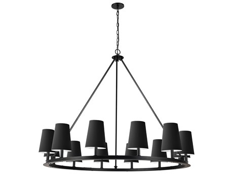 Dainolite Colby 12-Light Matte Black Candelabra Chandelier