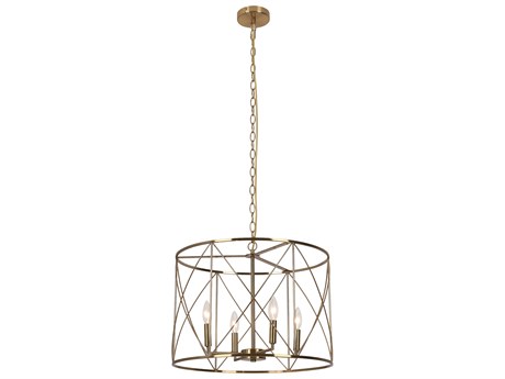 Dainolite Calah 4-Light Aged Brass Geometric Chandelier