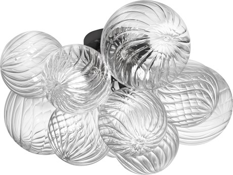 Dainolite Charlize 3-Light Matte Black Globe Flush Mount