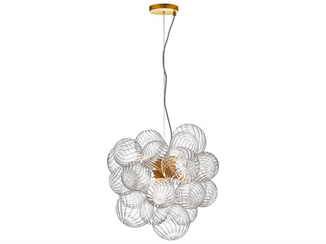 Dainolite Charlize 6-Light Aged Brass Globe Pendant