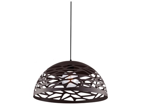 Dainolite Coral 1-Light Matte Black Dome Pendant