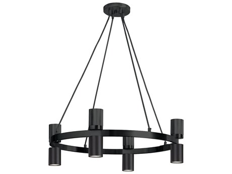 Dainolite Cerelia 8-Light Matte Black Geometric Chandelier