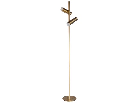 Dainolite Constance Aged Brass Frosted Acrylic Floor Lamp