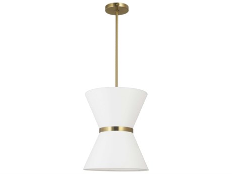 Dainolite Caterine 1-Light Aged Brass White Mini Pendant