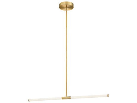 Dainolite Corvette 1-Light Aged Brass Linear Island Pendant