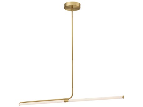 Dainolite Corvette 1-Light Aged Brass Linear Island Pendant