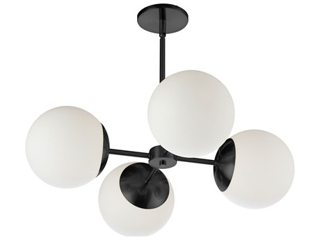 Dainolite Dayana 4-Light Matte Black Globe Chandelier