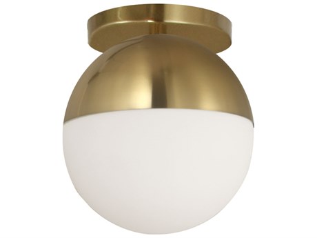 Dainolite Dayana 1-Light Aged Brass Globe Flush Mount