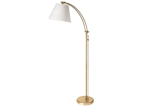 Dainolite Felix Aged Brass White Fabric Floor Lamp