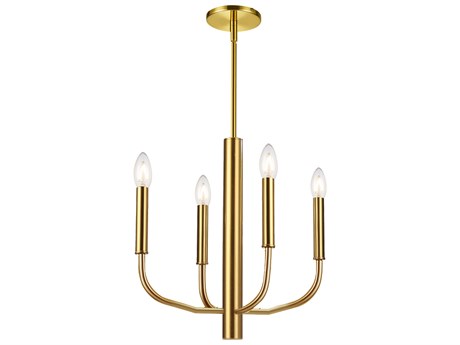 Dainolite Eleanor 4-Light Aged Brass Candelabra Chandelier