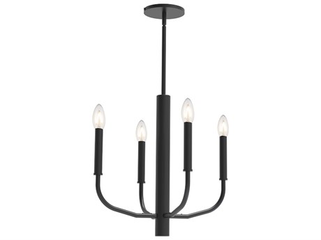 Dainolite Eleanor 4-Light Matte Black Candelabra Chandelier