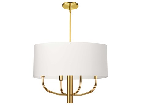 Dainolite Eleanor 4-Light Aged Brass Drum Chandelier