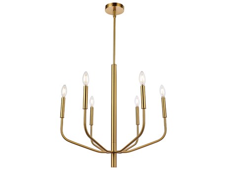 Dainolite Eleanor 6-Light Aged Brass Candelabra Chandelier