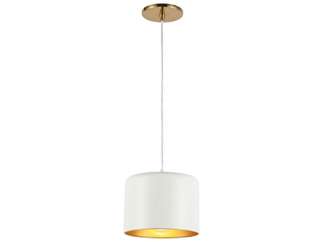 Dainolite Emilia 1-Light Matte White Aged Brass Dome Mini Pendant