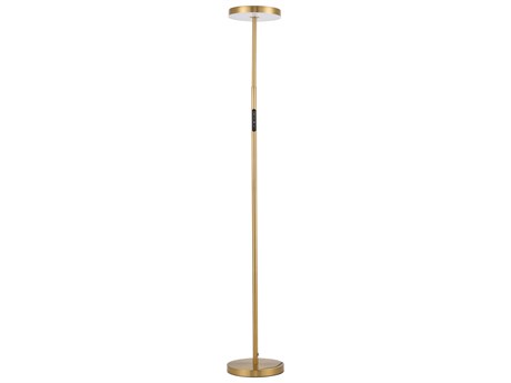 Dainolite Francine Aged Brass White Acrylic Floor Lamp