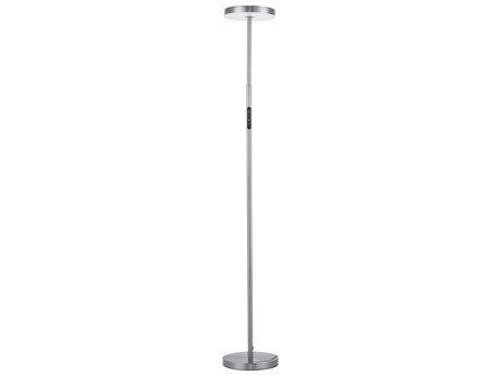 Dainolite Francine Satin Nickel White Floor Lamp