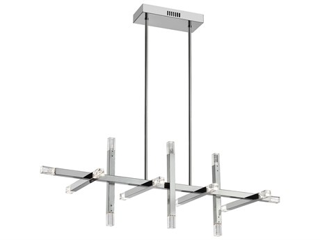 Dainolite Francesca 16-Light Polished Chrome Geometric Linear Island Pendant