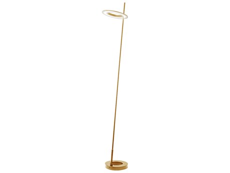 Dainolite Finley Aged Brass White Acrylic Floor Lamp