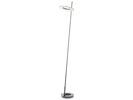 Dainolite Finley Satin Chrome White Acrylic Floor Lamp