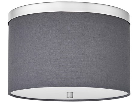 Dainolite Frederica 2-Light Grey Polished Chrome Drum Flush Mount