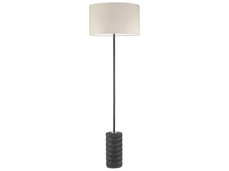 Dainolite Felicity Beige Matte Black Floor Lamp