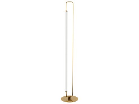 Dainolite Freya Aged Brass White Acrylic Floor Lamp
