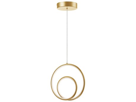 Dainolite Gabriel 1-Light Aged Brass White Mini Pendant