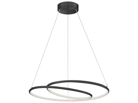 Dainolite Gabriel 1-Light Matte Black White Pendant