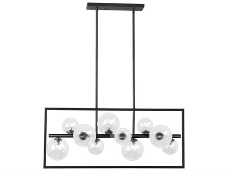 Dainolite Glasgow 10-Light Matte Black Geometric Island Pendant