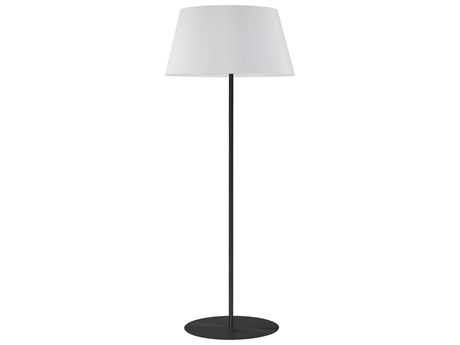 Dainolite Gretchen Matte Black White Fabric Floor Lamp