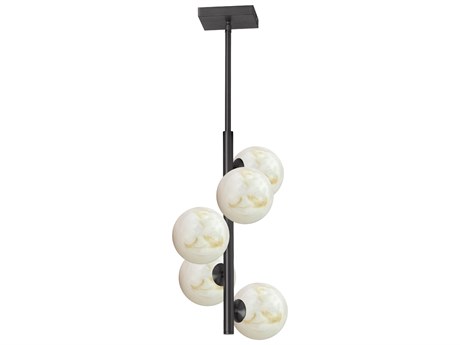 Dainolite Giovanna 5-Light Matte Black Globe Mini Pendant