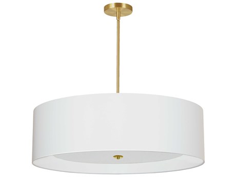 Dainolite Helena 4-Light Aged Brass White Pendant