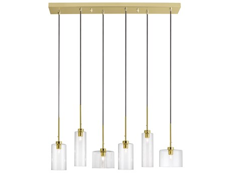Dainolite Industrial Chic 6-Light Aged Brass Island Pendant