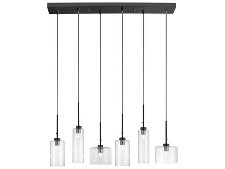 Dainolite Industrial Chic 6-Light Matte Black Island Pendant
