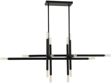 Dainolite Kanata 16-Light Matte Black Linear Island Pendant
