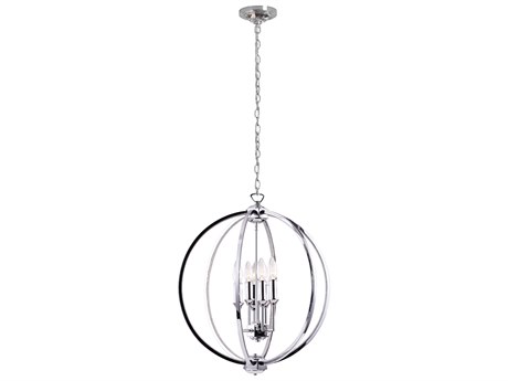 Dainolite Karland 6-Light Polished Chrome Globe Chandelier
