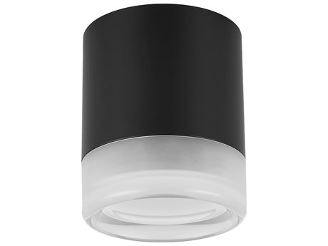 Dainolite Lucia 1-Light Matte Black Cylinder Flush Mount