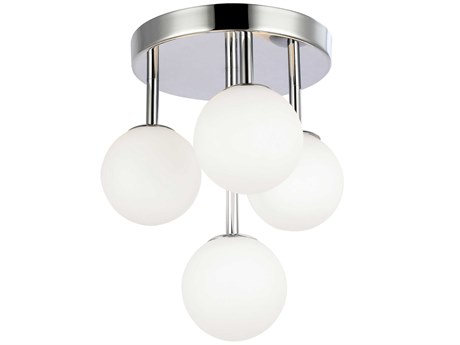 Dainolite Megallan 4-Light Polished Chrome Globe Flush Mount