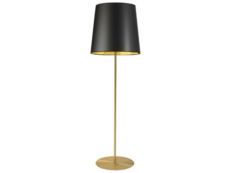 Dainolite Maine Aged Brass Black Gold Floor Lamp