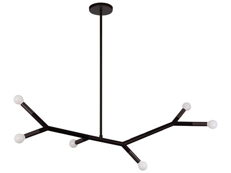 Dainolite Morgan 6-Light Matte Black Linear Island Pendant