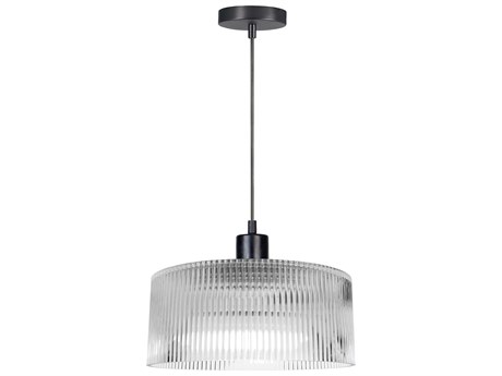 Dainolite Nadine 1-Light Matte Black Drum Mini Pendant