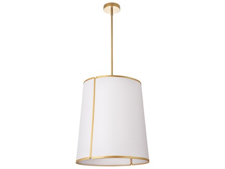 Dainolite Notched Drum 3-Light Gold White Pendant