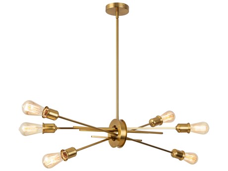 Dainolite Nebraska 6-Light Aged Brass Linear Sputnik Pendant