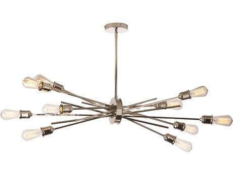 Dainolite Nebraska 10-Light Burnished Chrome Linear Sputnik Pendant