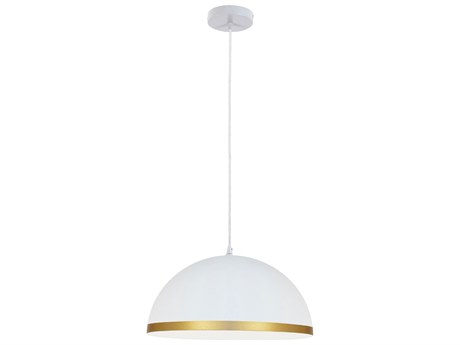 Dainolite Ofelia 1-Light Matte White Gold Dome Pendant
