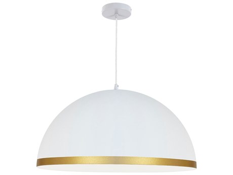 Dainolite Ofelia 1-Light Matte White Gold Dome Pendant