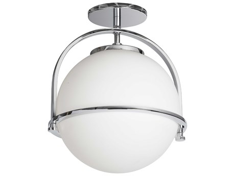 Dainolite Paola 1-Light Polished Chrome Globe Semi Flush Mount